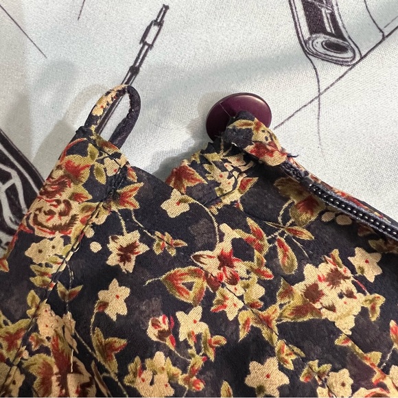 Vintage Express Navy Floral A-Line Skirt - Picture 4 of 8